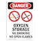 Signmission Safety Sign, OSHA Danger, 14" Height, Oxygen Storage No, Portrait OS-DS-D-1014-V-1854 - alternate 1